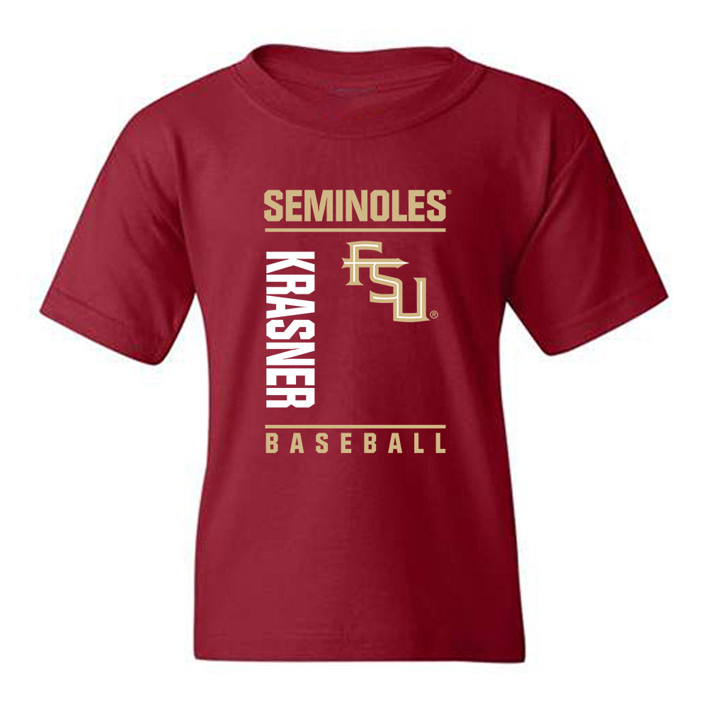 FSU - NCAA Baseball : Spencer Krasner - Fashion Shersey Youth T-Shirt-0