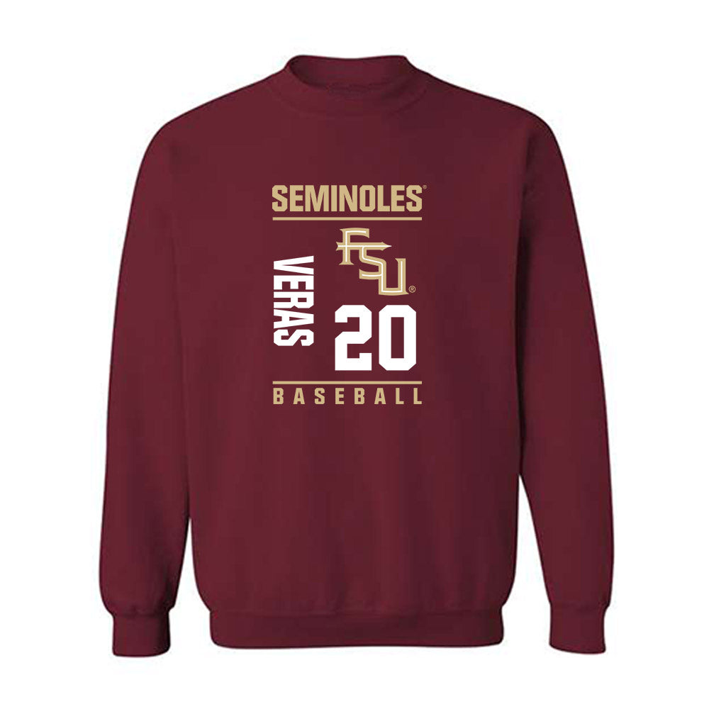 FSU - NCAA Baseball : Genson Veras - Fashion Shersey Crewneck Sweatshirt-0