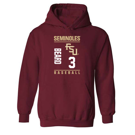 FSU - NCAA Baseball : Trey Beard - Fashion Shersey Hooded Sweatshirt-0
