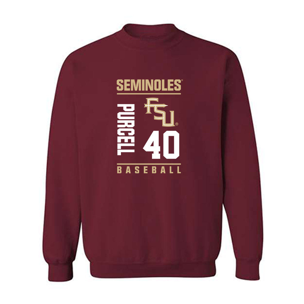 FSU - NCAA Baseball : Brodie Purcell - Fashion Shersey Crewneck Sweatshirt-0