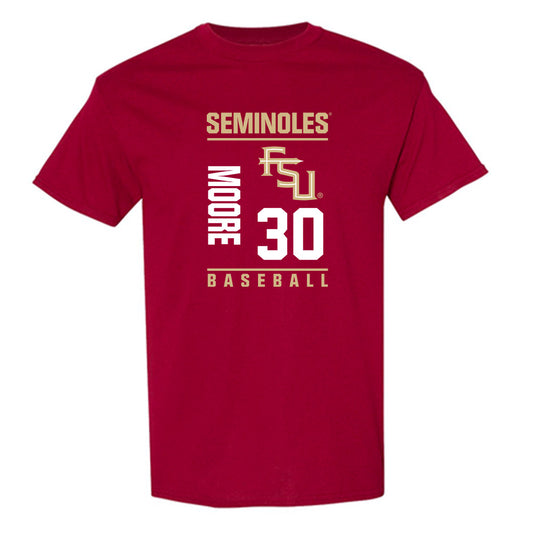 FSU - NCAA Baseball : Bryson Moore - Fashion Shersey T-Shirt-0