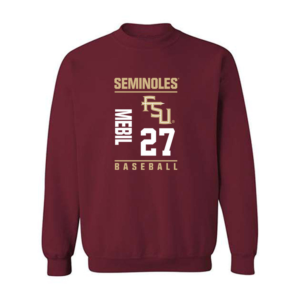 FSU - NCAA Baseball : Kevin Mebil - Fashion Shersey Crewneck Sweatshirt-0