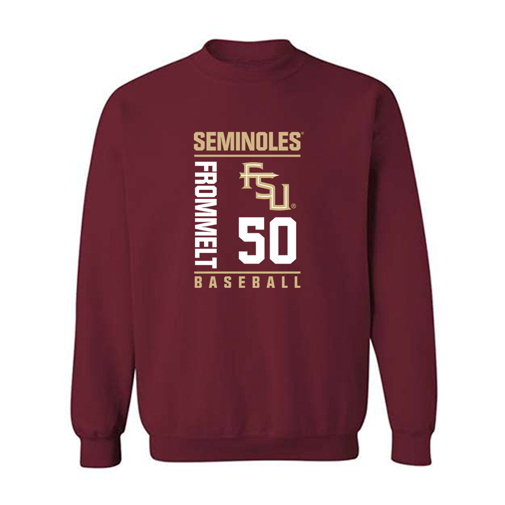 FSU - NCAA Baseball : Kaden Frommelt - Fashion Shersey Crewneck Sweatshirt-0