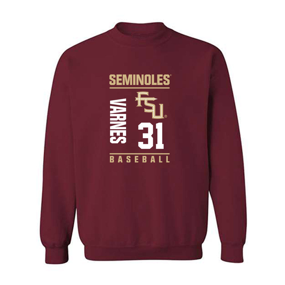 FSU - NCAA Baseball : Braxton Varnes - Fashion Shersey Crewneck Sweatshirt-0