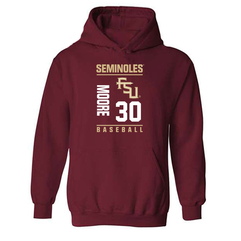 FSU - NCAA Baseball : Bryson Moore - Fashion Shersey Hooded Sweatshirt-0