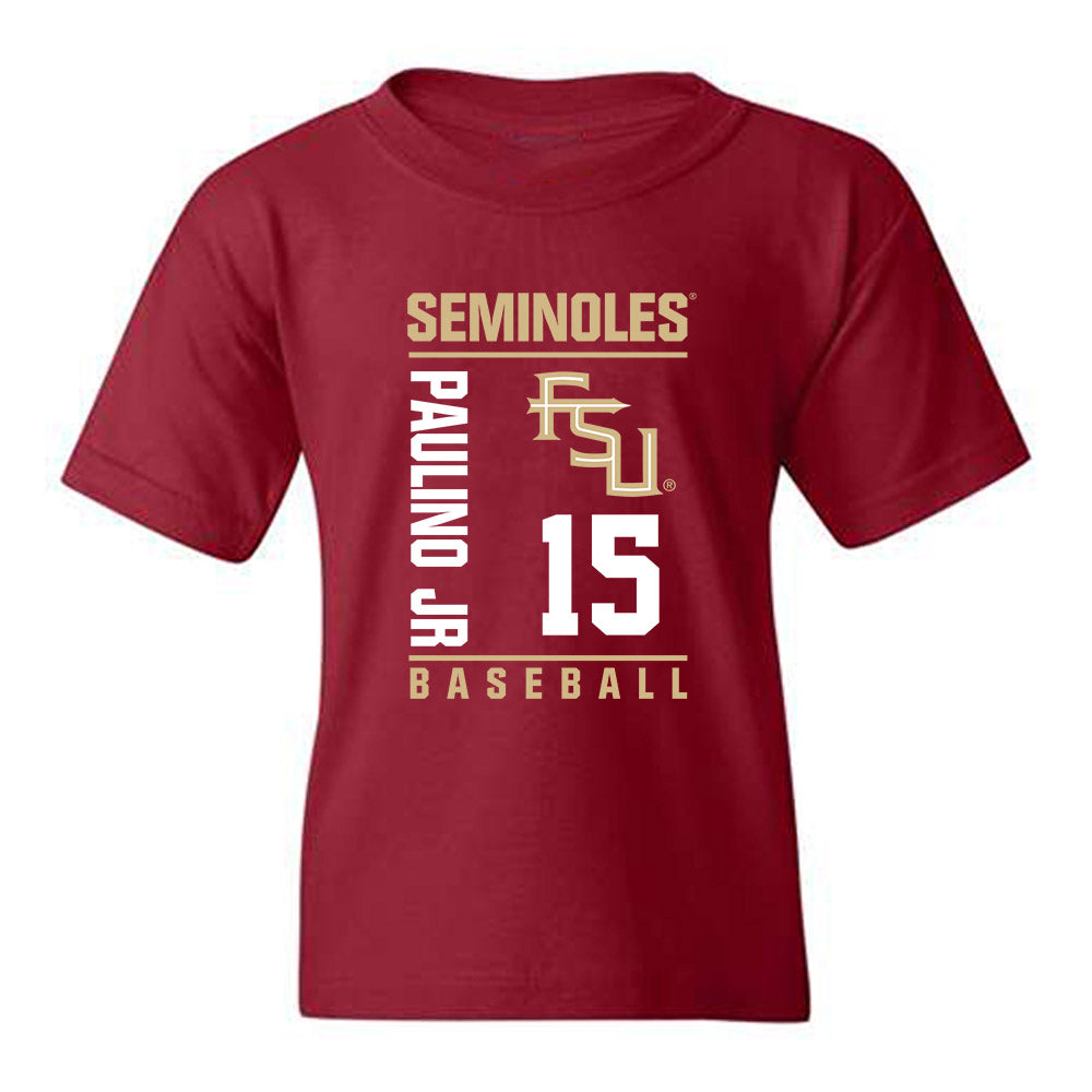 FSU - NCAA Baseball : Kelvyn Paulino Jr - Fashion Shersey Youth T-Shirt-0