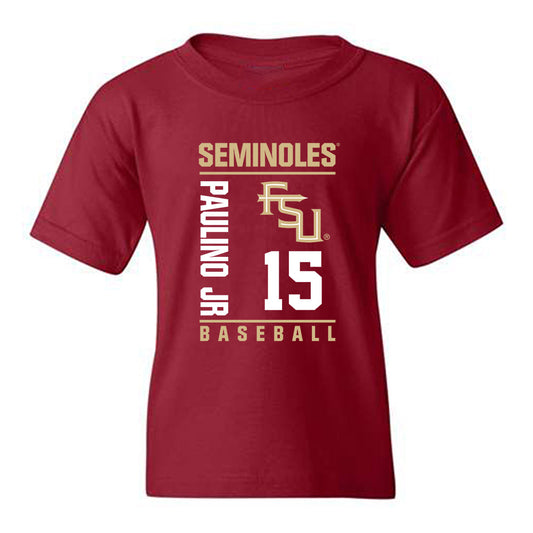 FSU - NCAA Baseball : Kelvyn Paulino Jr - Fashion Shersey Youth T-Shirt-0