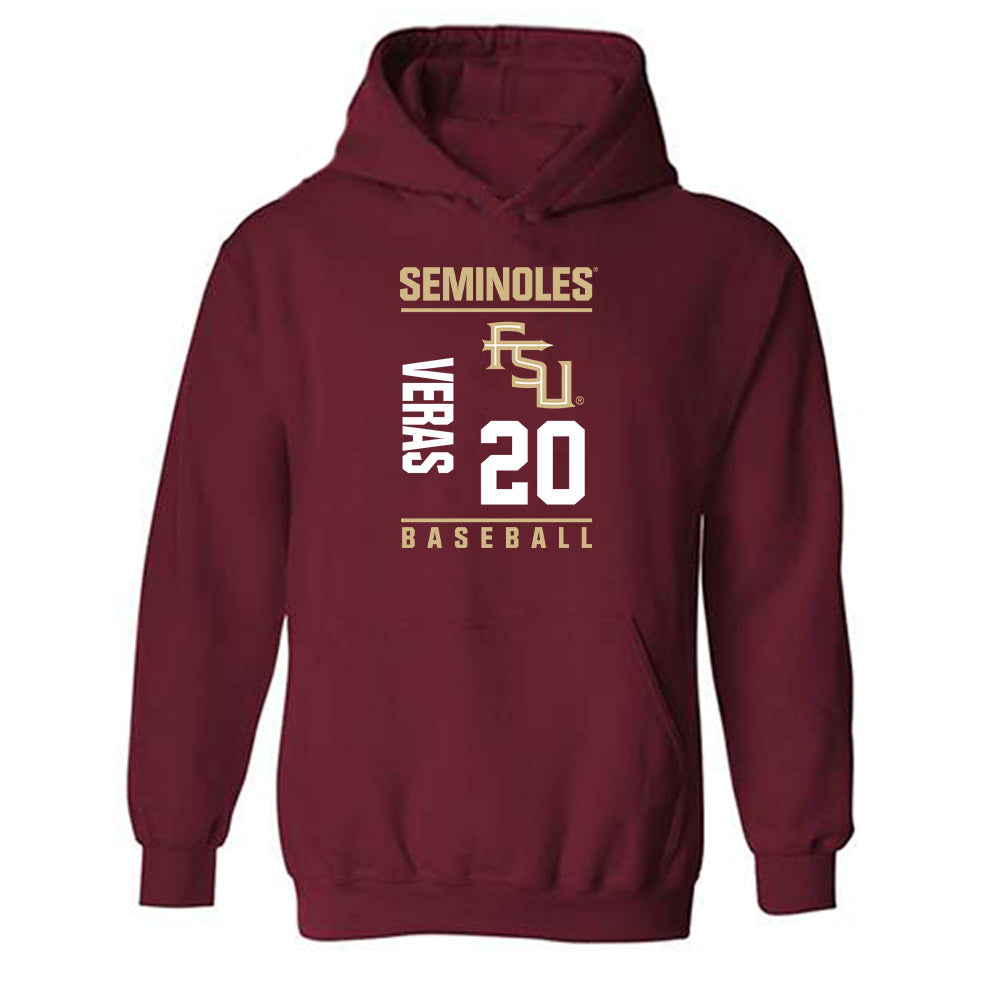 FSU - NCAA Baseball : Genson Veras - Fashion Shersey Hooded Sweatshirt-0