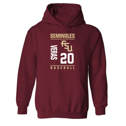 FSU - NCAA Baseball : Genson Veras - Fashion Shersey Hooded Sweatshirt-0