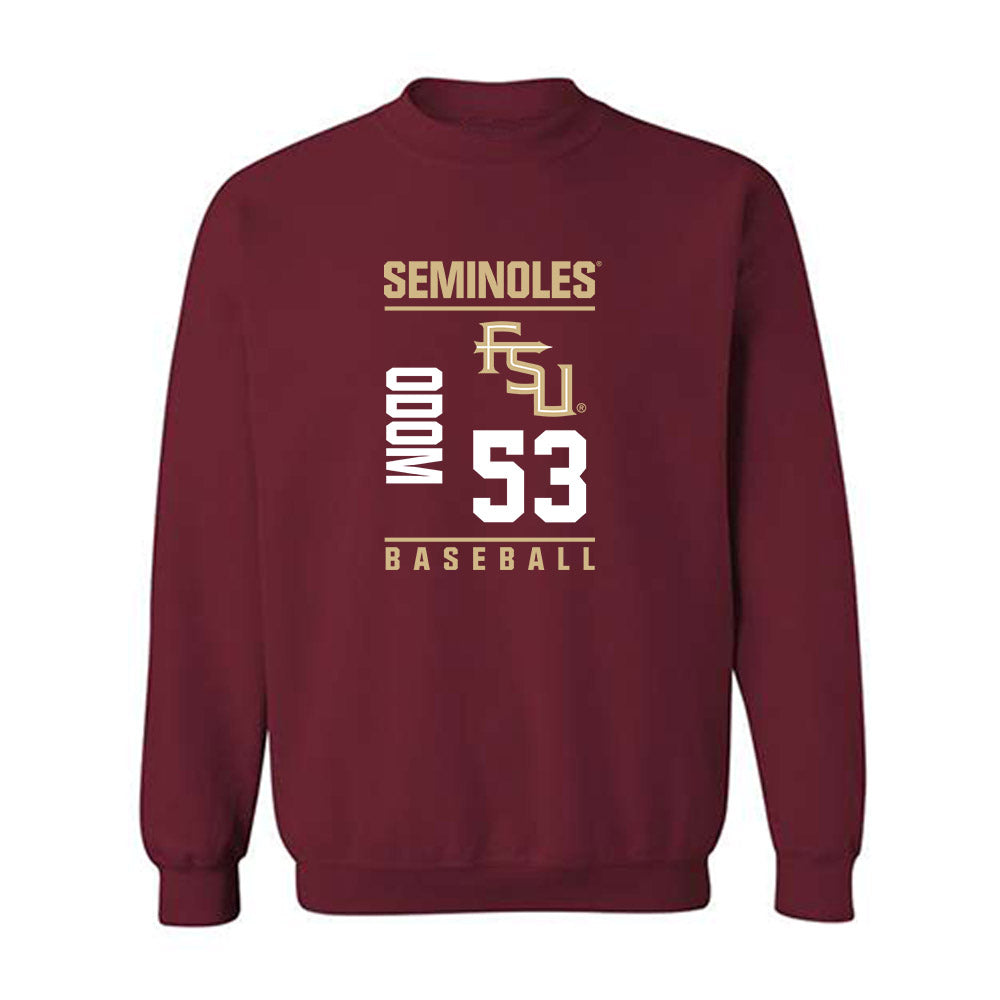 FSU - NCAA Baseball : Cam Odom - Fashion Shersey Crewneck Sweatshirt-0