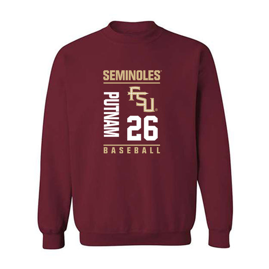FSU - NCAA Baseball : Eli Putnam - Fashion Shersey Crewneck Sweatshirt-0