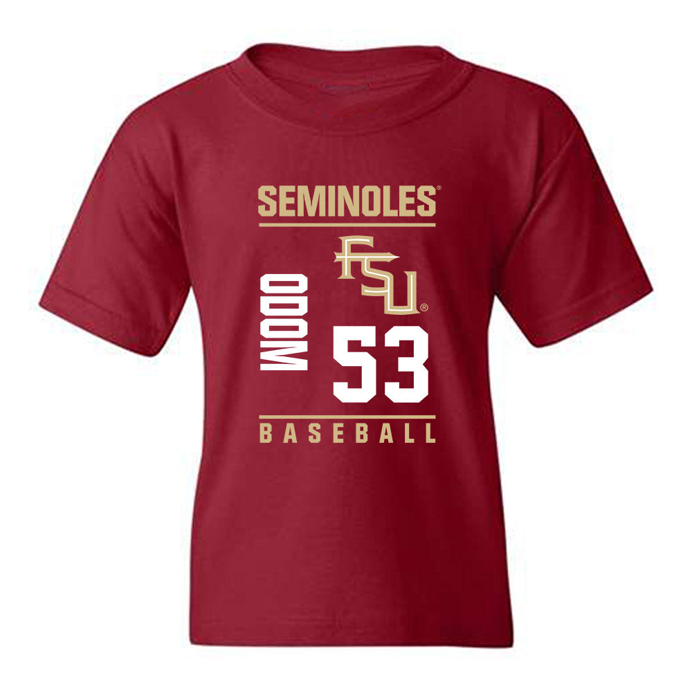 FSU - NCAA Baseball : Cam Odom - Fashion Shersey Youth T-Shirt-0