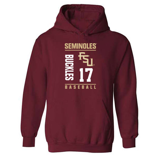 FSU - NCAA Baseball : Charlie Buckles - Fashion Shersey Hooded Sweatshirt-0