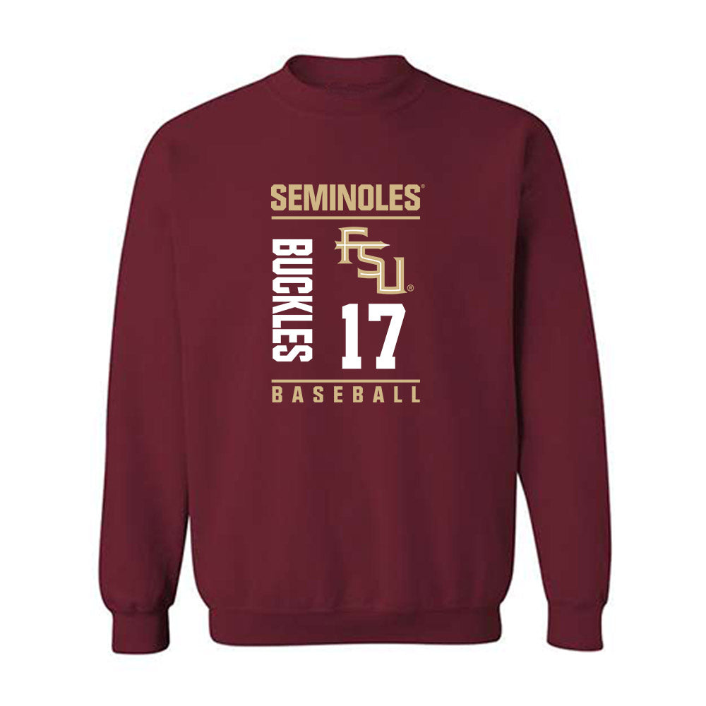 FSU - NCAA Baseball : Charlie Buckles - Fashion Shersey Crewneck Sweatshirt-0
