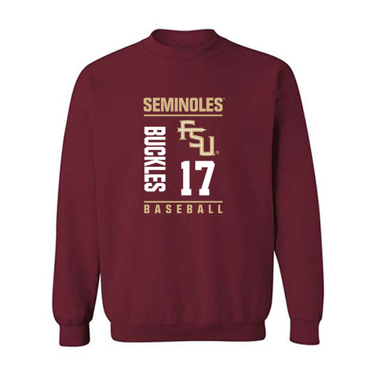 FSU - NCAA Baseball : Charlie Buckles - Fashion Shersey Crewneck Sweatshirt-0