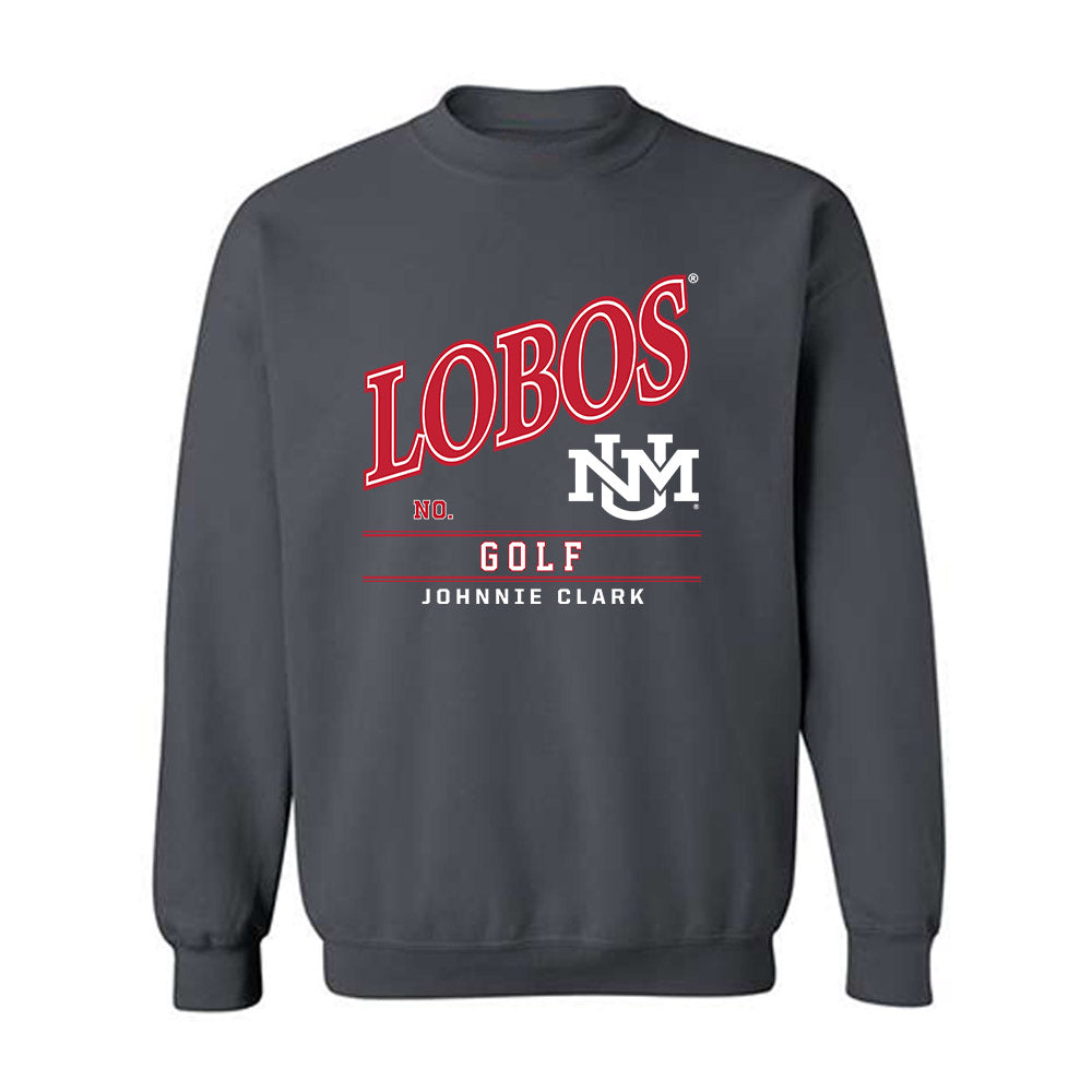 New Mexico - NCAA Men's Golf : Johnnie Clark - Crewneck Sweatshirt-0