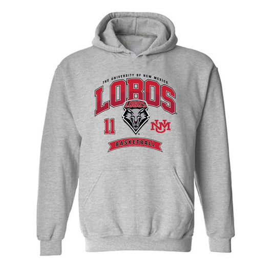 New Mexico - NCAA Men's Basketball : Kallai Patton - Classic Fashion Shersey Hooded Sweatshirt-0