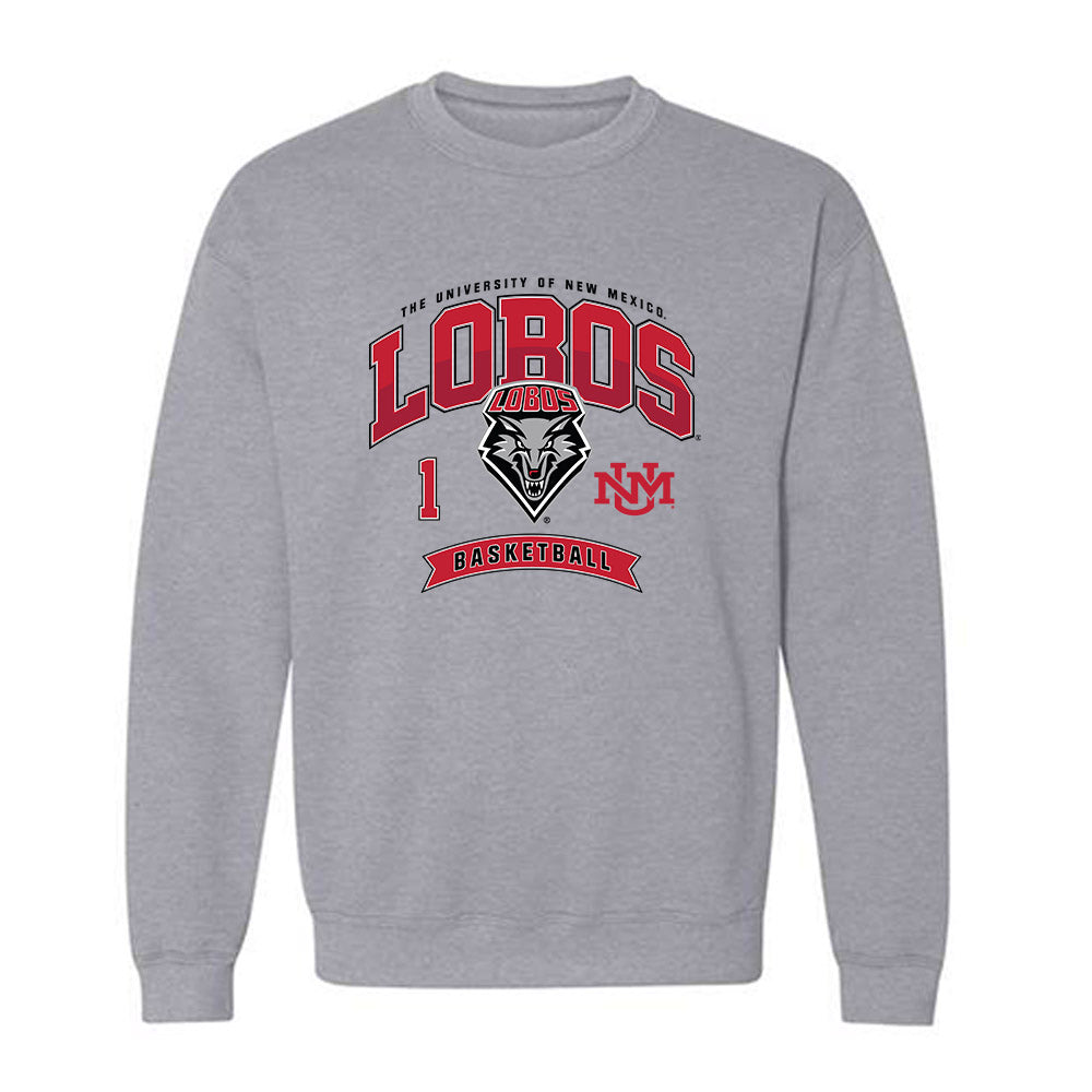 New Mexico - NCAA Men's Basketball : Uriah Tenette - Classic Fashion Shersey Crewneck Sweatshirt-0