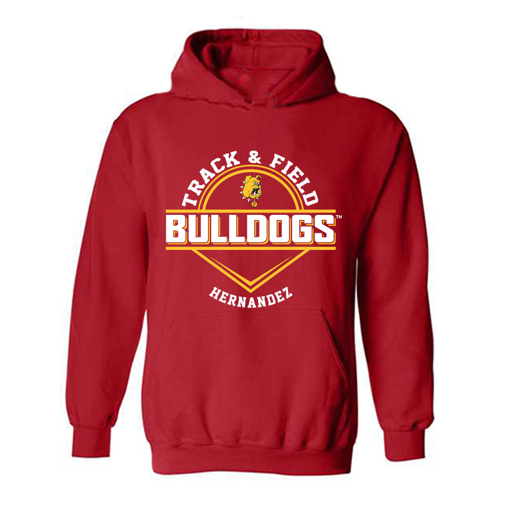Ferris State - NCAA Women's Track & Field : Raquel Hernandez - Classic Fashion Shersey Hooded Sweatshirt-0