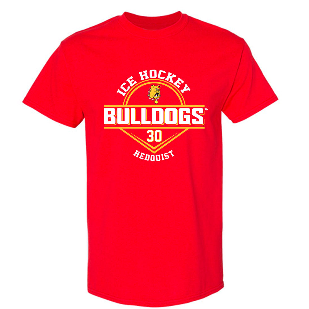 Ferris State - NCAA Men's Ice Hockey : Hobie Hedquist - Classic Fashion Shersey T-Shirt-0