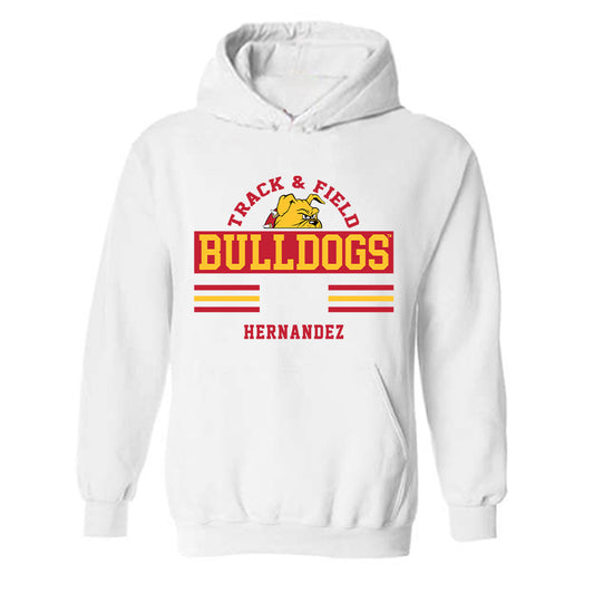 Ferris State - NCAA Women's Track & Field : Raquel Hernandez - Classic Fashion Shersey Hooded Sweatshirt-0