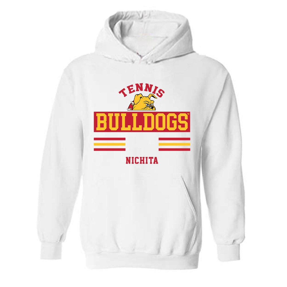Ferris State - NCAA Women's Tennis : Kalyna Nichita - Classic Fashion Shersey Hooded Sweatshirt-0