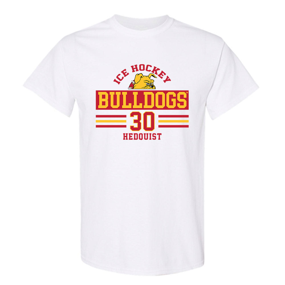 Ferris State - NCAA Men's Ice Hockey : Hobie Hedquist - Classic Fashion Shersey T-Shirt-0