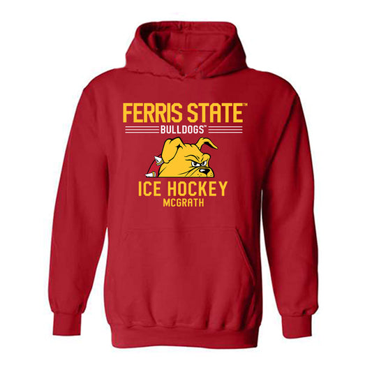 Ferris State - NCAA Men's Ice Hockey : Connor McGrath - Classic Fashion Shersey Hooded Sweatshirt-0