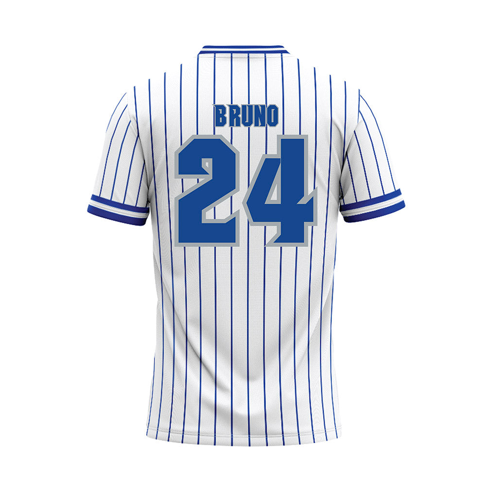 Seton Hall - NCAA Baseball : Gregory Bruno - White Pinstripe Jersey-1