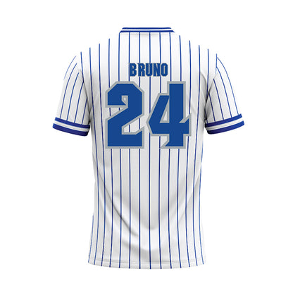 Seton Hall - NCAA Baseball : Gregory Bruno - White Pinstripe Jersey-1