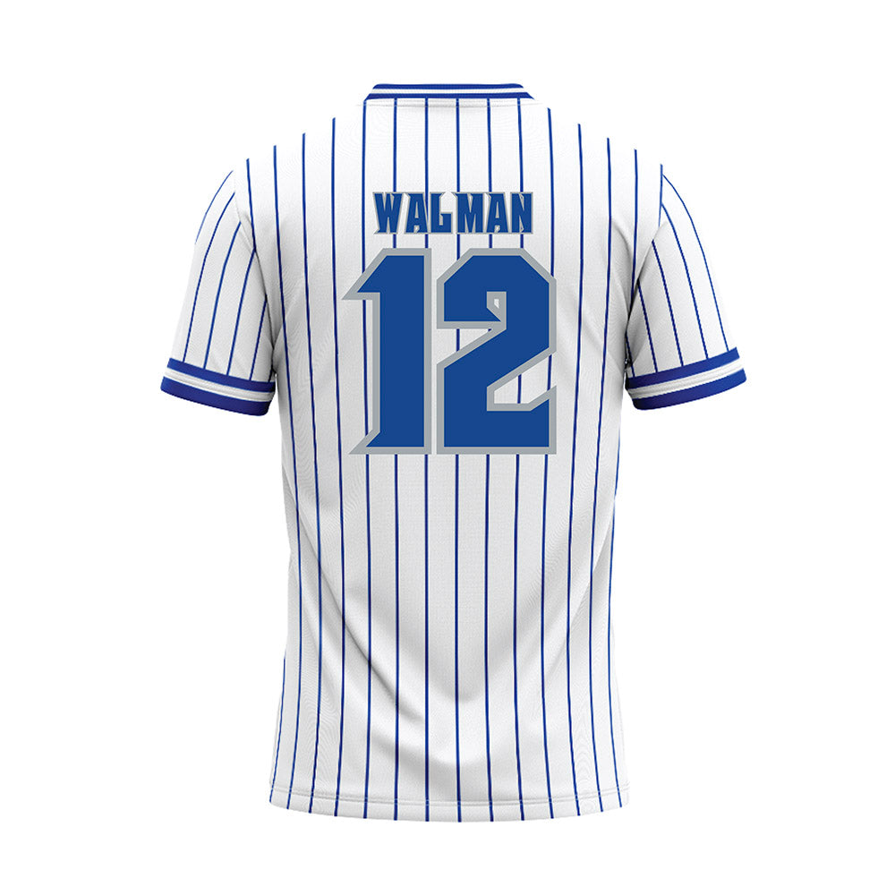 Seton Hall - NCAA Baseball : Jake Walman - White Pinstripe Baseball Jersey-1