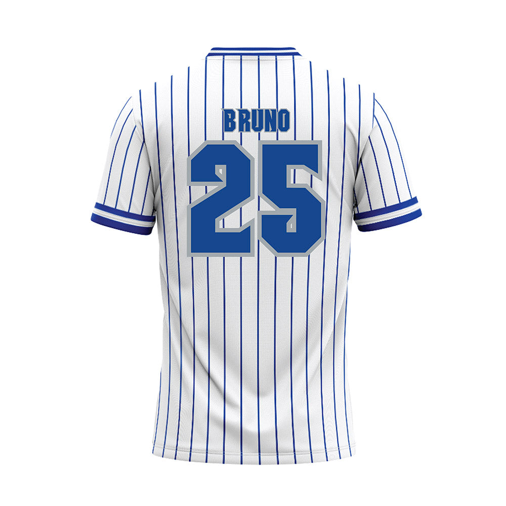 Seton Hall - NCAA Baseball : Gregory Bruno - White Pinstripe Baseball Jersey-1