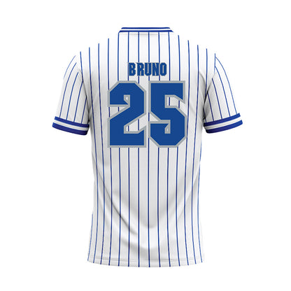 Seton Hall - NCAA Baseball : Gregory Bruno - White Pinstripe Baseball Jersey-1