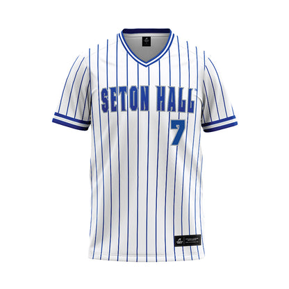 Seton Hall - NCAA Baseball : Stephen Curry - White Pinstripe Baseball Jersey-0