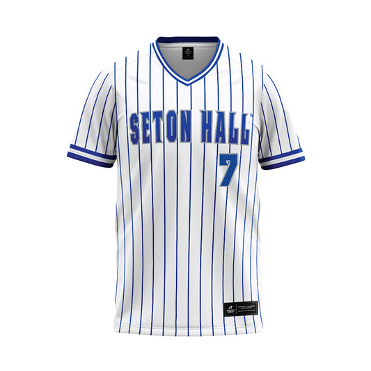 Seton Hall - NCAA Baseball : Stephen Curry - White Pinstripe Baseball Jersey-0