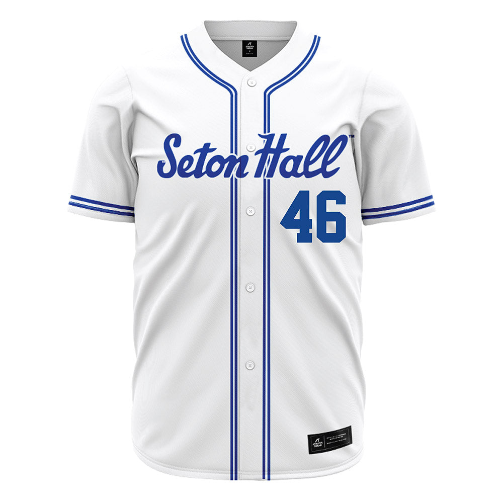 Seton Hall - NCAA Baseball : Derek Benzinger - White Jersey-0
