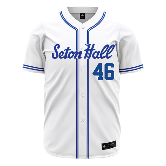 Seton Hall - NCAA Baseball : Derek Benzinger - White Jersey-0
