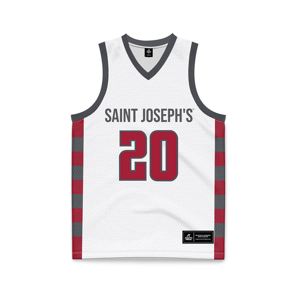 St. Joe's - NCAA Men's Basketball : Billy Rayer - White Basketball Jersey-0