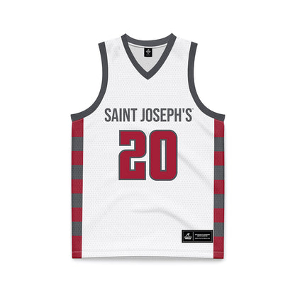 St. Joe's - NCAA Men's Basketball : Billy Rayer - White Basketball Jersey-0