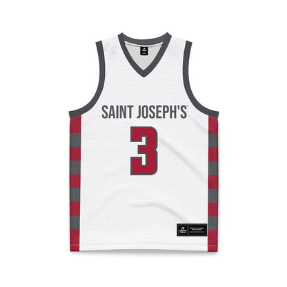 St. Joe's - NCAA Men's Basketball : Khaafiq Myers - White Basketball Jersey-0