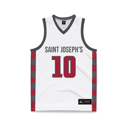 St. Joe's - NCAA Men's Basketball : Keoni Sacco - White Basketball Jersey-0