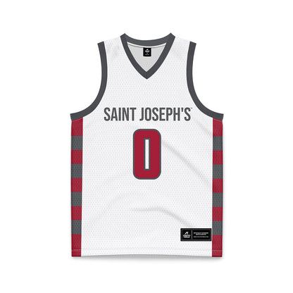 St. Joe's - NCAA Men's Basketball : Logan Carey - White Basketball Jersey-0