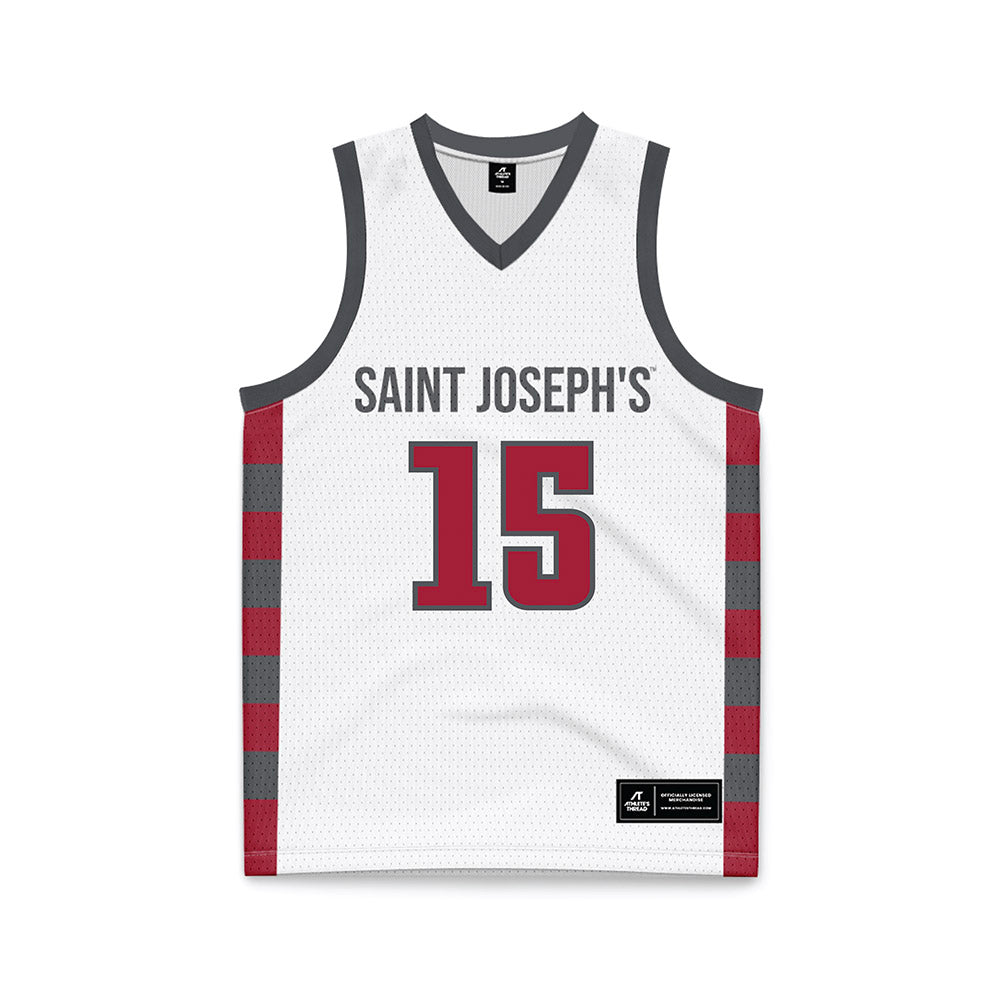 St. Joe's - NCAA Men's Basketball : Sean Logan - White Basketball Jersey-0