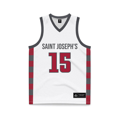 St. Joe's - NCAA Men's Basketball : Sean Logan - White Basketball Jersey-0