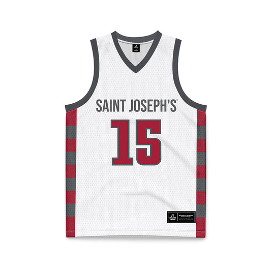 St. Joe's - NCAA Men's Basketball : Sean Logan - White Basketball Jersey-0