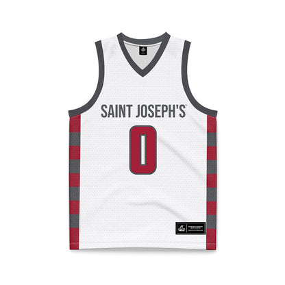 St. Joe's - NCAA Men's Basketball : Logan Carey - White Basketball Jersey-0