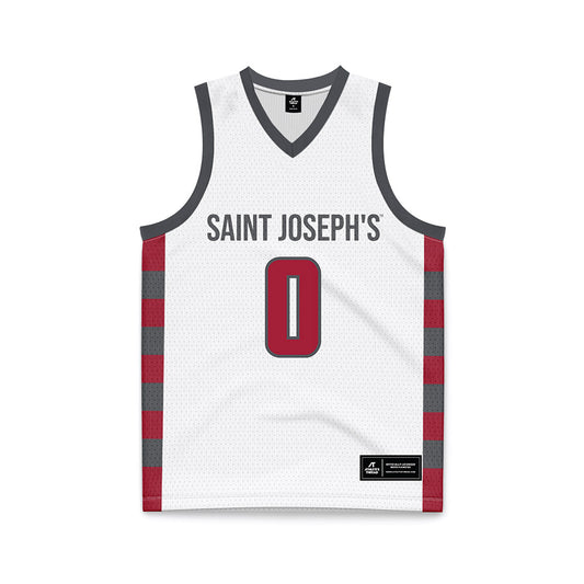 St. Joe's - NCAA Men's Basketball : Logan Carey - White Basketball Jersey-0