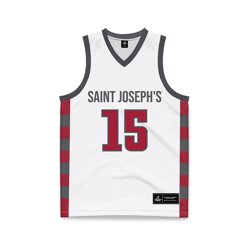 St. Joe's - NCAA Men's Basketball : Sean Logan - White Basketball Jersey-0