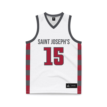 St. Joe's - NCAA Men's Basketball : Sean Logan - White Basketball Jersey-0