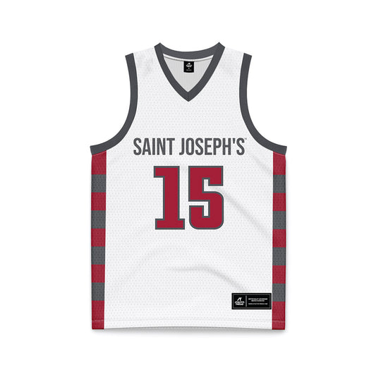 St. Joe's - NCAA Men's Basketball : Sean Logan - White Basketball Jersey-0
